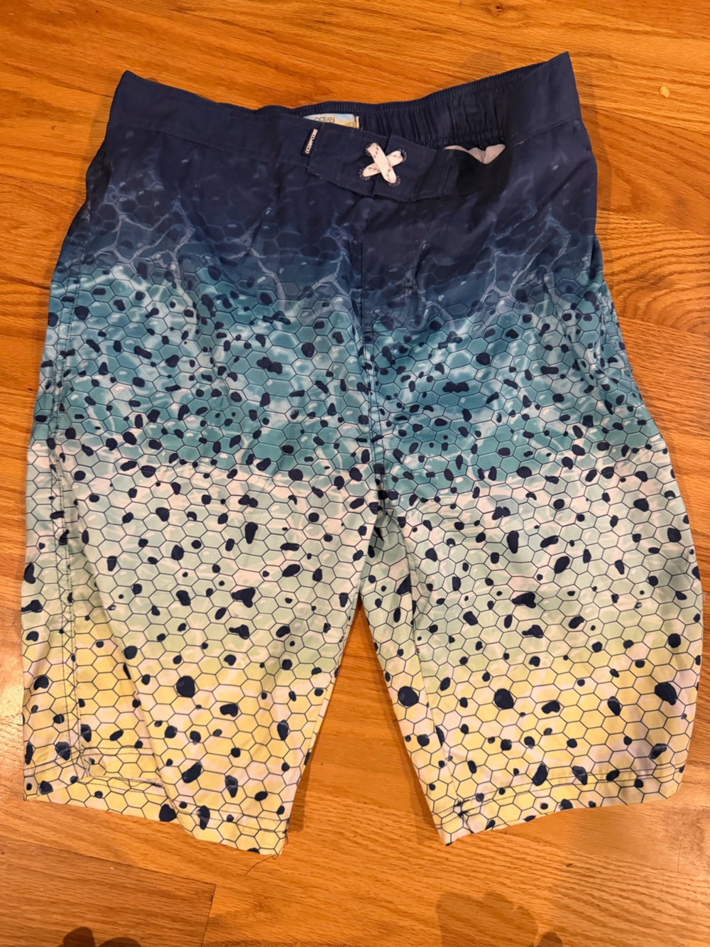 Gradient Hex Dot Yellow Juniors swimsuit - Blue, Teal & Yellow